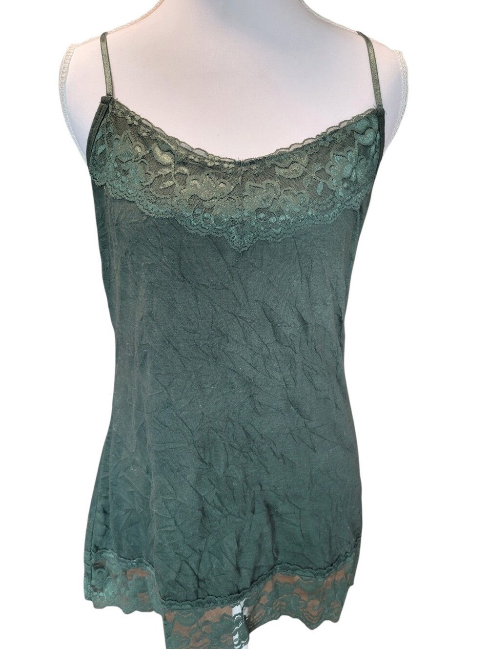 Maurices Green Lace Trim Camisole Tank Top